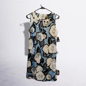 NWT Taylor Women's Statement Pearl Trim Swing Dress Round Neck Size 6